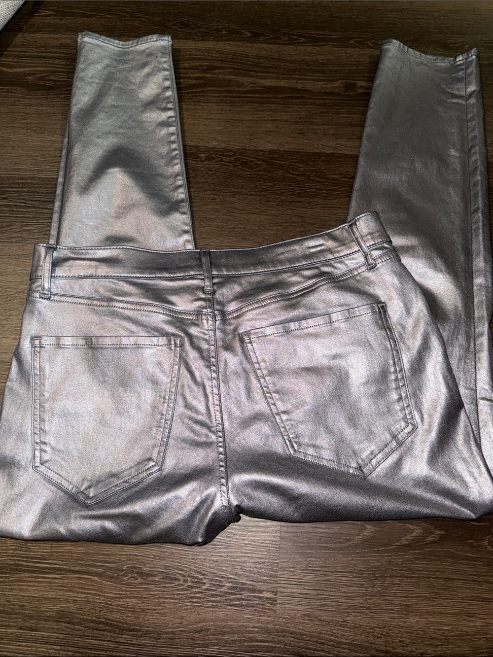 Express Metallic Silver Coated Jeans - Picture 5 of 8